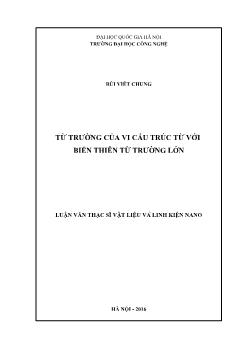 Luận văn Từ trường của vi cấu trúc từ với biến thiên từ trường lớn