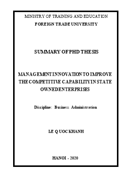 Management innovation to improve the competitive capability in state owned enterprises