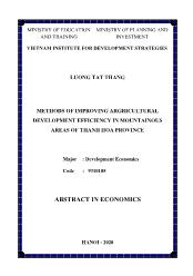 Methods of improving argricultural development efficiency in mountainous areas of thanh hoa province