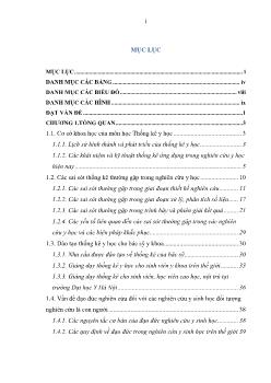 Mô tả thực trạng ứng dụng thống kê trong các Luận văn cao học và bác sĩ nội trú của Trường Đại học Y Hà Nội giai đoạn 2009 - 2011