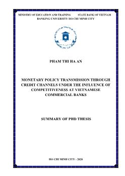 Monetary policy transmission through credit channels under the influence of competitiveness at vietnamese commercial banks