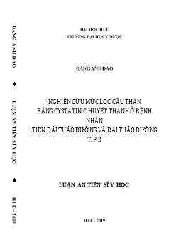 Nghiên cứu mức lọc cầu thận bằng cystatin C huyết thanh ở bệnh nhân tiền đái tháo đường và đái tháo đường típ 2