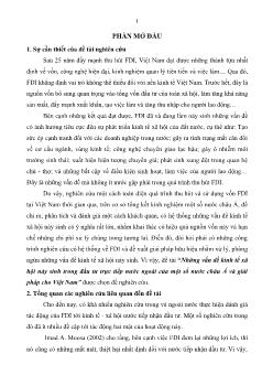 Những vấn đề kinh tế xã hội nảy sinh trong đầu tư trực tiếp nước ngoài của một số nước châu Á và giải pháp cho Việt Nam