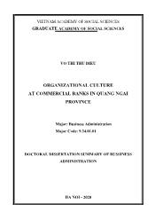 Organizational culture at commercial banks in Quang Ngai province