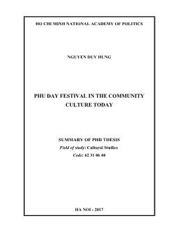 Phu day festival in the community culture today