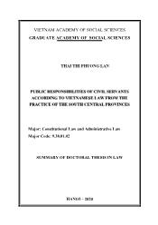 Public responsibilities of civil servants according to vietnamese law from the practice of the south central provinces