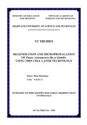 Regeneration and micropropagation of panax vietnamensis ha et grushv. using thin cell layer technology