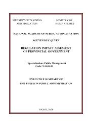 Regulation impact assessent of provincial government