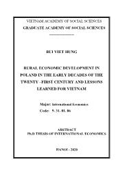 Rural economic development in poland in the early decades of the twenty – First century and lessons learned for Vietnam