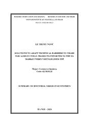 Solutions to adapt technical barriers to trade for agricultural products exported to the us market when Vietnam joins tpp