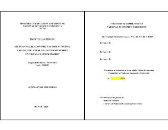 Study on macroeconomic factors affecting capital structure of listed enterprises on Vietnam’s stock market