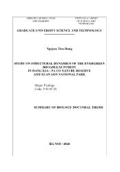 Study on structural dynamics of the evergreen broadleaf forest in hang kia - Pa co nature reserve and xuan son national park