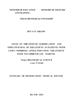 Study on the immune modification and effectiveness of treatment in patients with lupus nephritis after induction treatment with mycophenolate mofetil