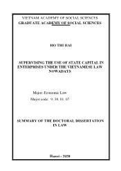 Supervising the use of state capital in enterprises under the vietnamese law nowadays