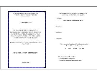 The impact of the information of exchange rate differences on financial statements on the stock price of non - Financial joint stock companies listed on the vietnam’s stock market
