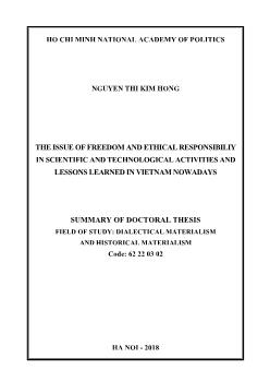 The issue of freedom and ethical responsibiliy in scientific and technological activities and lessons learned in Vietnam nowadays