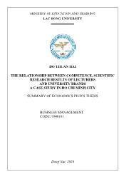 The relationship between competence, scientific research results of lecturers and university brands a case study in Ho Chi Minh city