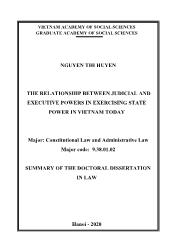 The relationship between judicial and executive powers in exercising state power in Vietnam today