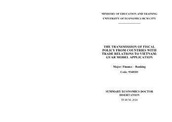 The transmission of fiscal policy from countries with trade relations to Vietnam: Gvar model application