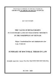 The values of human rights in customary laws of thai ethnic minority in the northwest of Vietnam