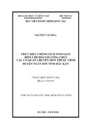 Thực hiện chính sách tinh giản biên chế đối với công chức các cơ quan chuyên môn thuộc UBND huyện Ngân Sơn tỉnh Bắc Kạn