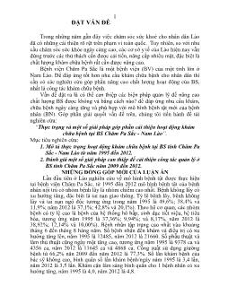 Thực trạng và một số giải pháp góp phần cải thiện hoạt động khám chữa bệnh tại BS Chăm Pa Sắc - Nam Lào