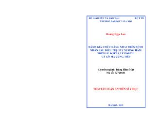 Tóm tắt Luận án Đánh giá chức năng nhai trên bệnh nhân sau điều trị gãy xương hàm trên le fort i, le fort ii và gò má cung tiếp