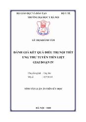 Tóm tắt Luận án Đánh giá kết quả điều trị nội tiết ung thư tuyến tiền liệt giai đoạn IV