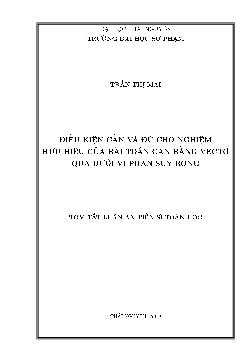 Tóm tắt Luận án Điều kiện cần và đủ cho nghiệm hữu hiệu của bài toán cân bang vectơ qua duới vi phân suy rộng