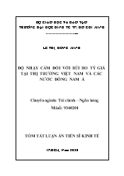Tóm tắt Luận án Độ nhạy cảm đối với rủi ro tỷ giá tại thị trường Việt Nam và các nước Đông Nam Á