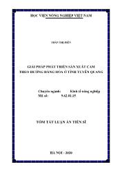 Tóm tắt Luận án Giải pháp phát triển sản xuất cam theo hướng hàng hóa ở tỉnh Tuyên Quang