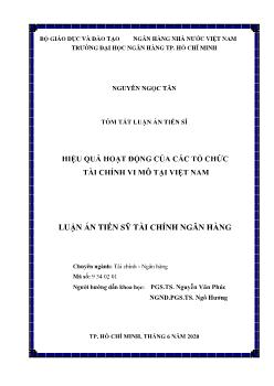 Tóm tắt Luận án Hiệu quả hoạt động của các tổ chức tài chính vi mô tại Việt Nam