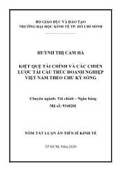 Tóm tắt Luận án Kiệt quệ tài chính và các chiến lược tái cấu trúc doanh nghiệp Việt Nam theo chu kỳ sống