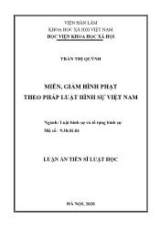 Tóm tắt Luận án Miễn, giảm hình phạt theo pháp luật hình sự Việt Nam