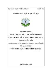 Tóm tắt Luận án Nghiên cứu bào chế viên hai lớp amoxicilin và acid clavulanic giải phóng kéo dài