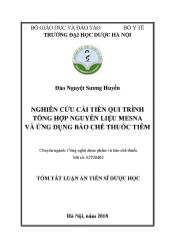 Tóm tắt Luận án Nghiên cứu cải tiến qui trình tổng hợp nguyên liệu mesna và ứng dựng bào chế thuốc tiêm