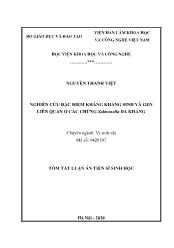 Tóm tắt Luận án Nghiên cứu đặc điểm kháng kháng sinh và gen liên quan ở các chủng salmonella đa kháng