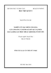 Tóm tắt Luận án Nghiên cứu đặc điểm lâm sàng, cận lâm sàng và đánh giá kết quả xạ phẫu dao gamma sau phẫu thuật adenoma tuyến yên