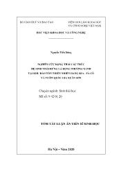 Tóm tắt Luận án Nghiên cứu động thái cấu trúc hệ sinh thái rừng lá rộng thường xanh tại khu bảo tồn thiên nhiên hang kia - Pà cò và vườn quốc gia Xuân Sơn