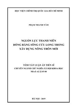 Tóm tắt Luận án Nguồn lực thanh niên đồng bằng sông Cửu Long trong xây dựng nông thôn mới