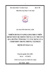 Tóm tắt Luận án Nhiễm human papillomavirus trên bệnh nhân bị nhiễm trùng lây truyền qua đường tình dục và tác dụng của cimetidin trong phòng tái phát bệnh sùi mào gà