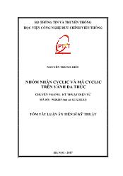 Tóm tắt Luận án Nhóm nhân cyclic và mã cyclic trên vành đa thức