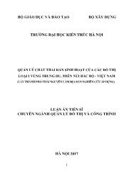 Tóm tắt Luận án Quản lý chất thải rắn sinh hoạt của các đô thị loại I vùng trung du, miền núi bắc bộ - Việt Nam (lấy thành phố Thái Nguyên làm địa bàn nghiên cứu áp dụng)