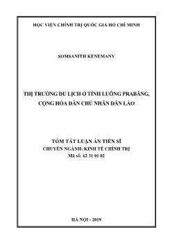 Tóm tắt Luận án Thị trường du lịch ở tỉnh Luông prabăng, cộng hòa dân chủ nhân dân Lào