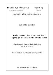 Tóm tắt Luận văn Chất lượng công chức phường tại quận 11, thành phố Hồ Chí Minh