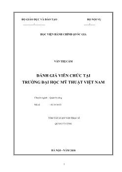 Tóm tắt Luận văn Đánh giá viên chức tại trường đại học mỹ thuật Việt Nam