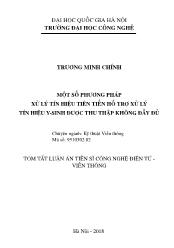 Tóm tắt Luận văn Một số phương pháp xử lý tín hiệu tiên tiến hỗ trợ xử lý tín hiệu y - Sinh được thu thập không đầy đủ