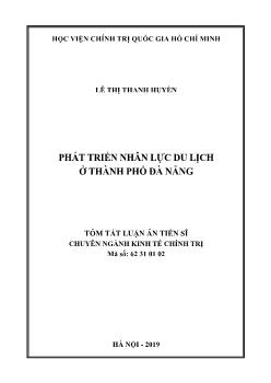 Tóm tắt Luận văn Phát triển nhân lực du lịch ở thành phố Đà Nẵng