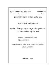 Tóm tắt Luận văn Quản lý hoạt động hợp tác quốc tế tại văn phòng quốc hội