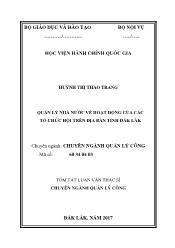 Tóm tắt Luận văn Quản lý nhà nước về hoạt động của các tổ chức hội trên địa bàn tỉnh Đắk Lắk